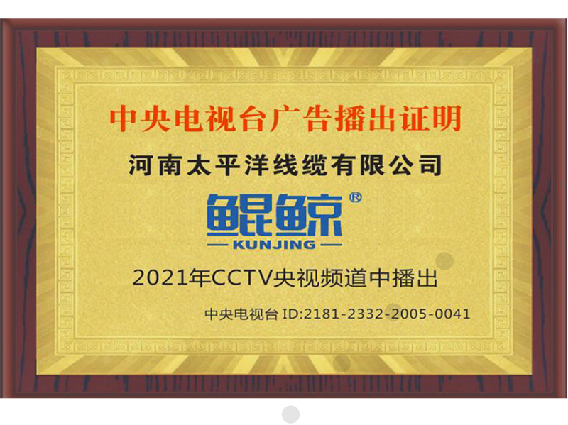 中央電視臺廣告播出證明